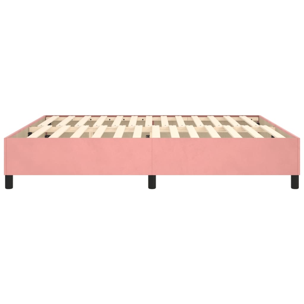 Struttura Letto a Rete a Molle Rosa 200x200 cm in Velluto - homemem39