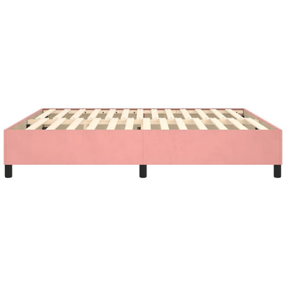 Struttura Letto a Rete a Molle Rosa 200x200 cm in Velluto - homemem39