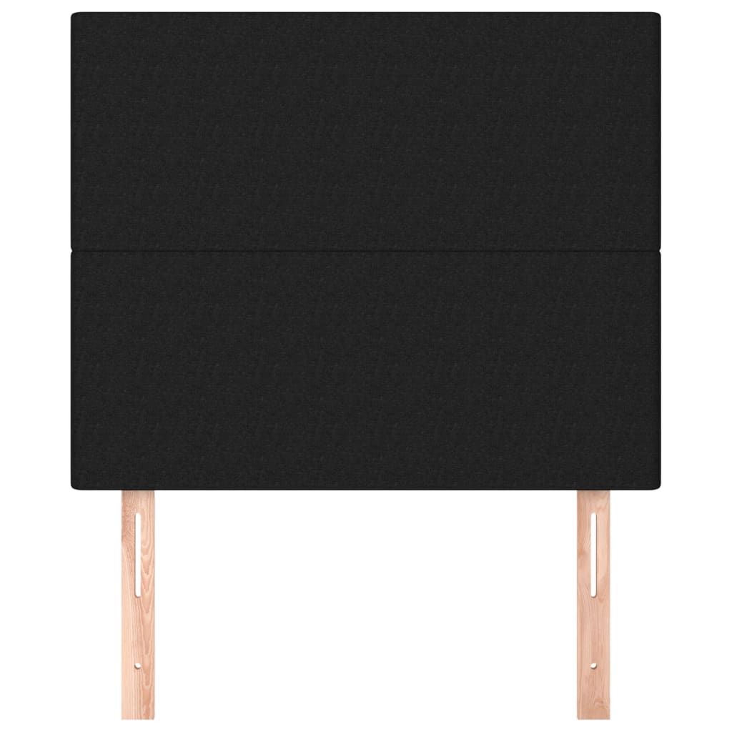 Testiera 2 pz Nera 80x5x78/88 cm in Tessuto - homemem39