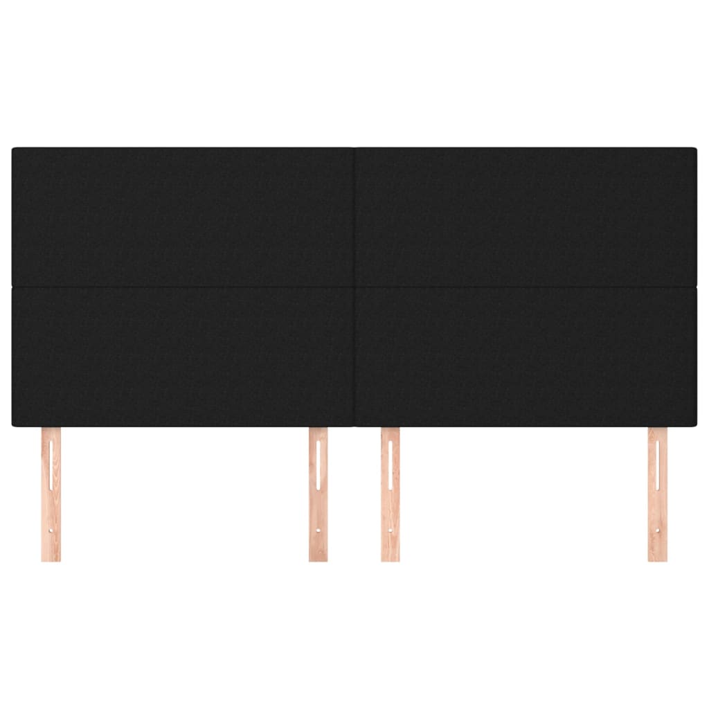 Testiera 4 pz Nera 90x5x78/88 cm in Tessuto - homemem39