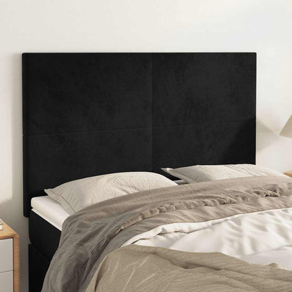 Testiera Nera 144x5x118/128 cm Velluto | homemem39