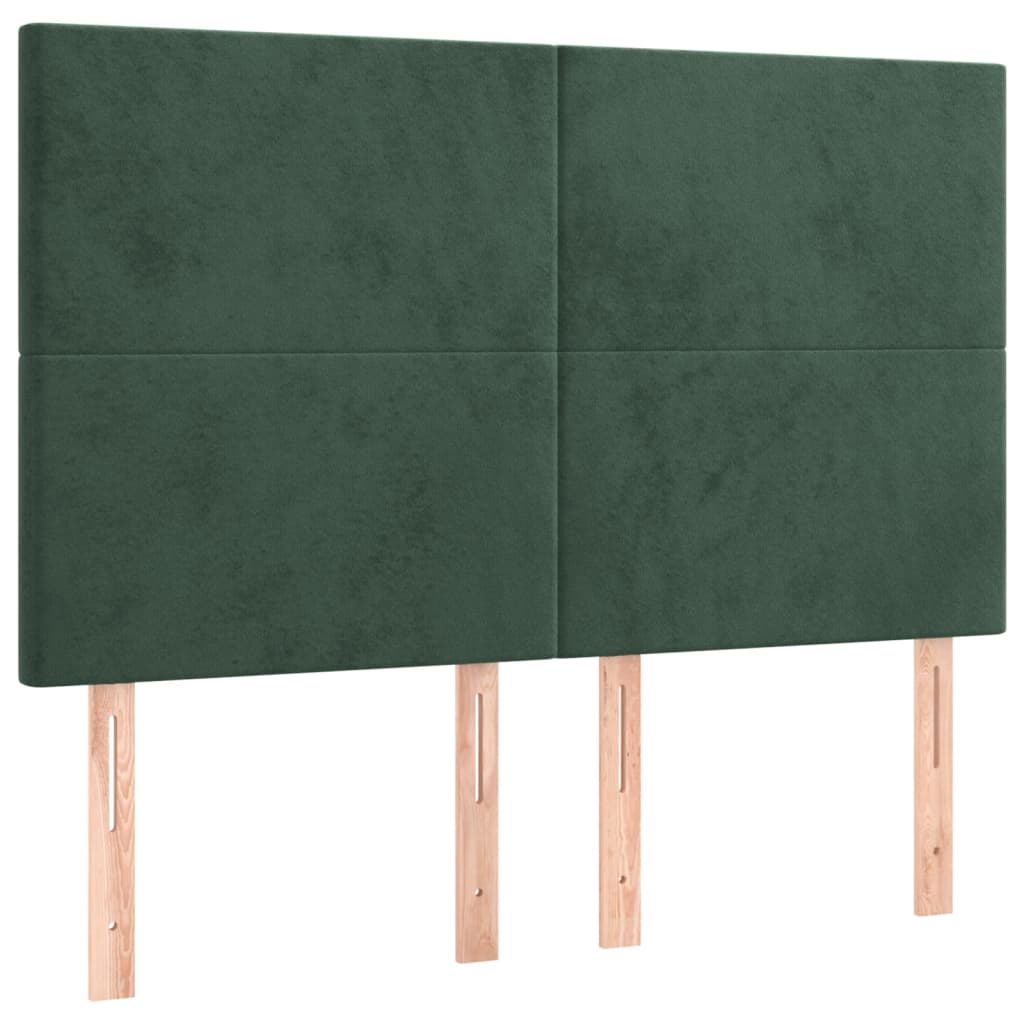 Testiere 4 pz Verde Scuro 72x5x78/88 cm in Velluto - homemem39