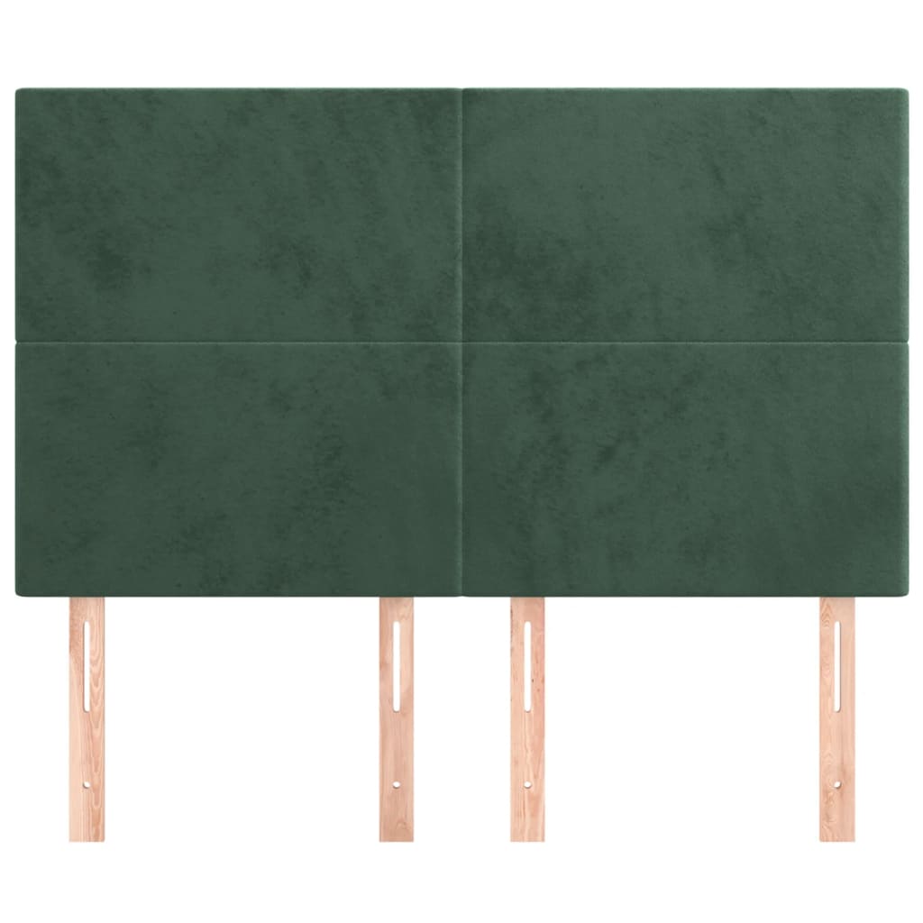 Testiere 4 pz Verde Scuro 72x5x78/88 cm in Velluto - homemem39
