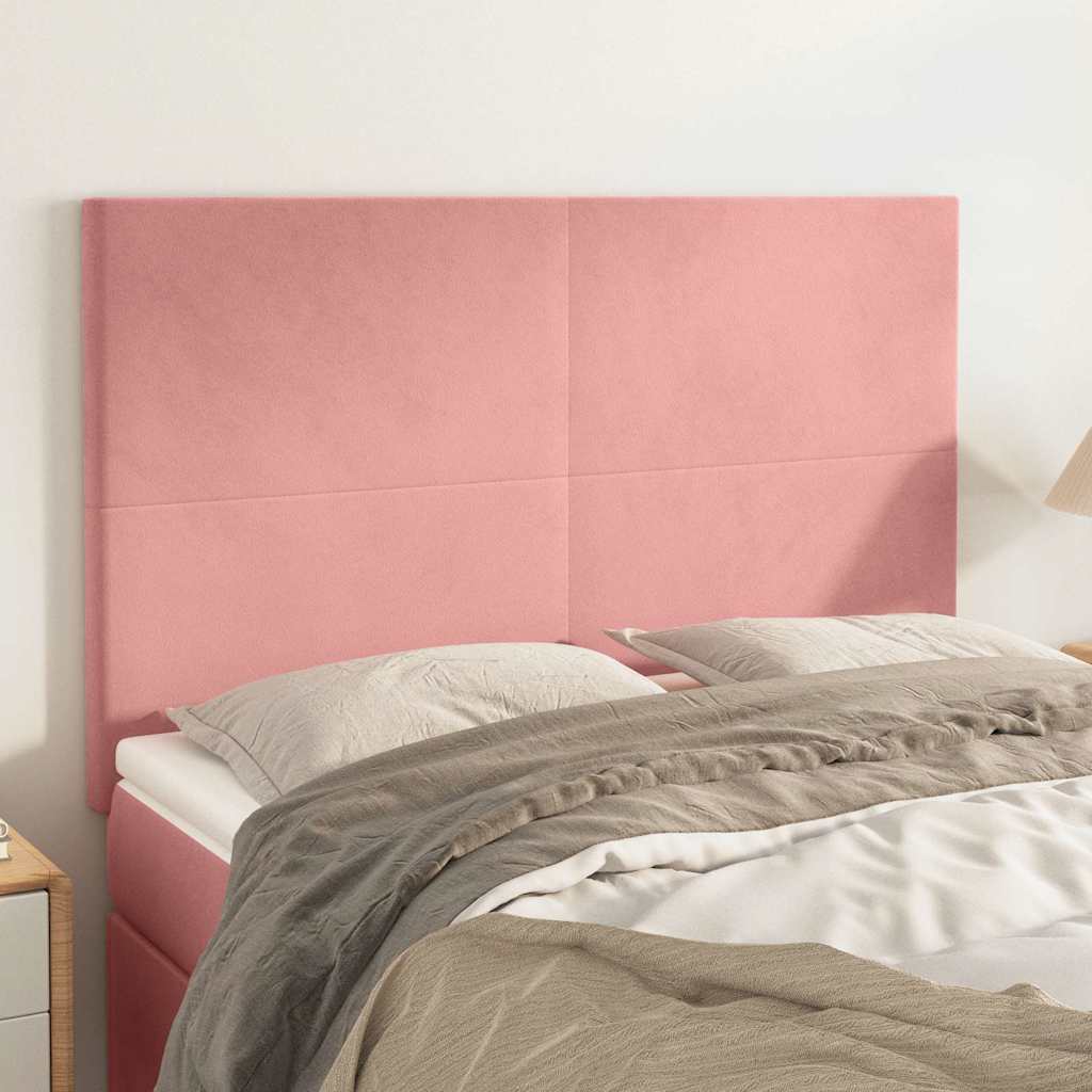 Testiera Rosa 144x5x118/128 cm Velluto | homemem39