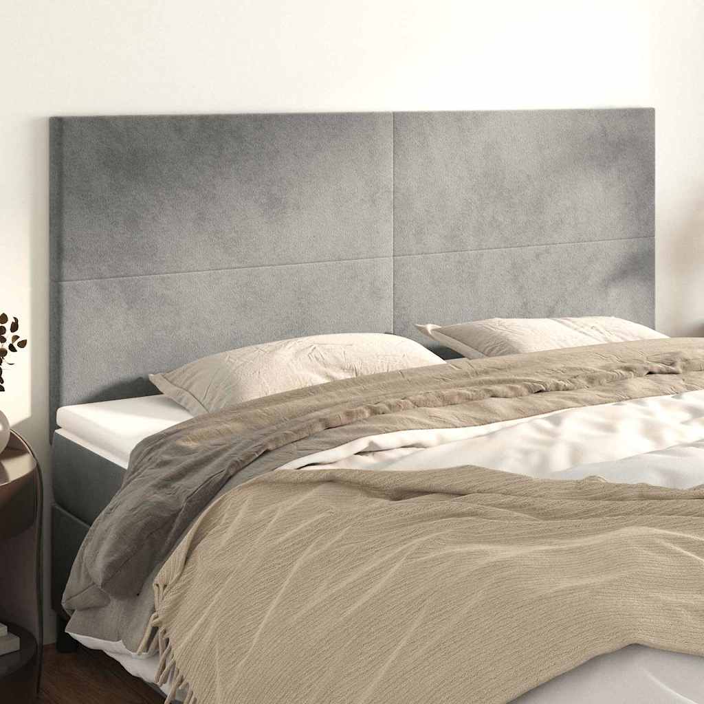 Testiera Grigio Chiaro 160x5x118/128 cm Velluto | homemem39