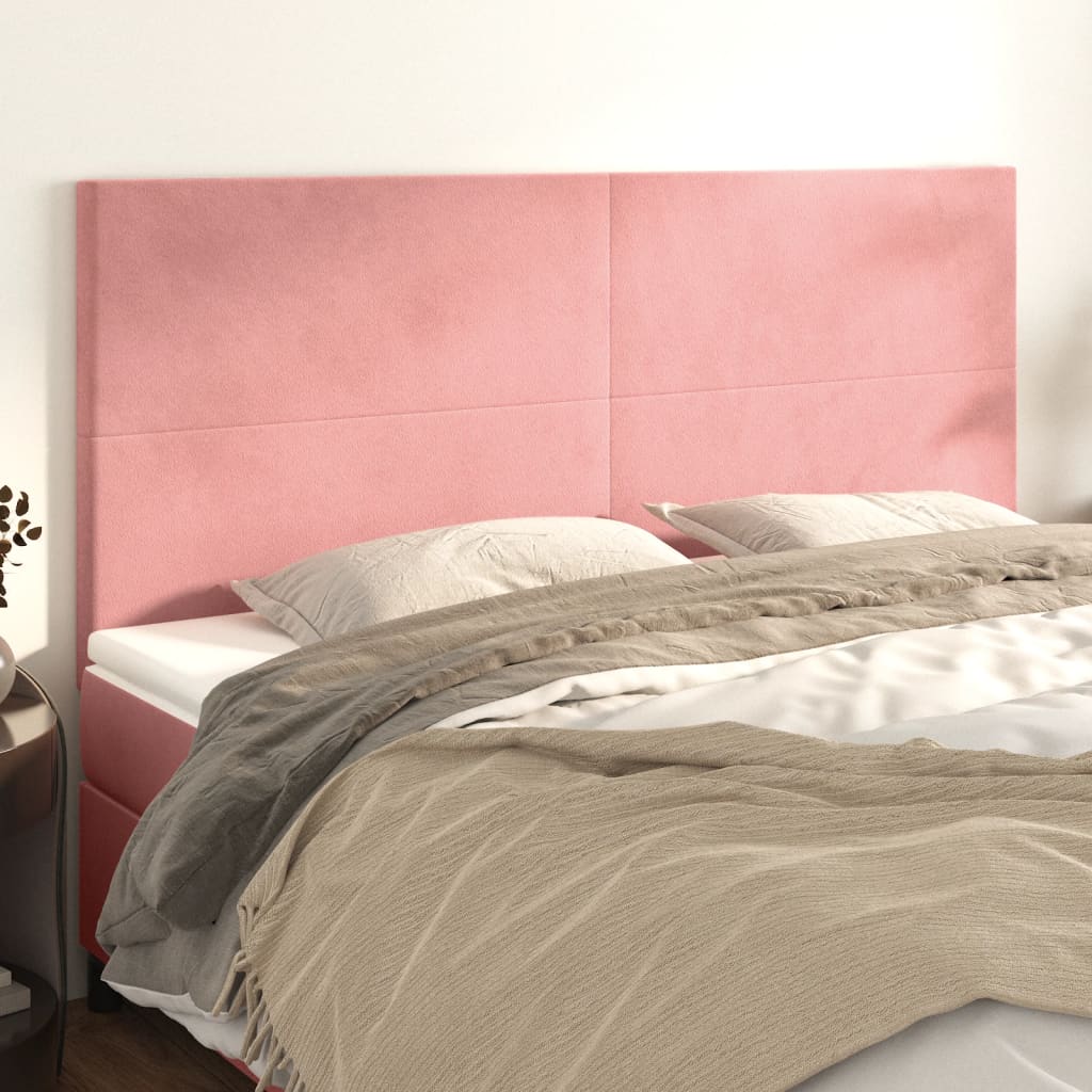 Testiera 4 pz Rosa 80x5x78/88 cm in Velluto - homemem39