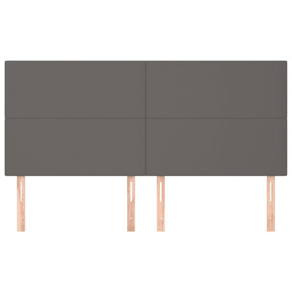 Testiera 4 pz Grigio 80x5x78/88 cm in Similpelle - homemem39