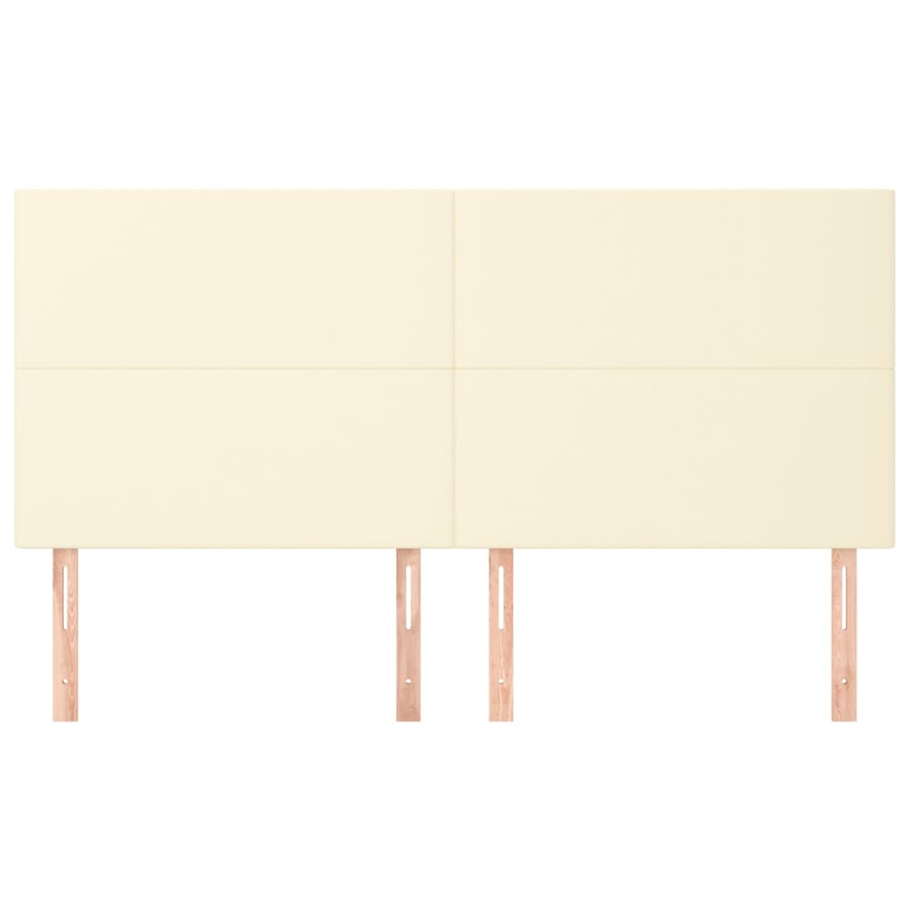 Testiera Crema 200x5x118/128 cm Similpelle