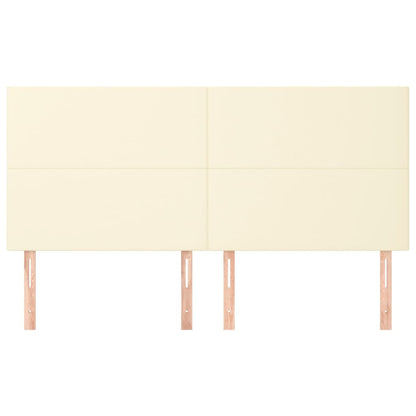 Testiera Crema 200x5x118/128 cm Similpelle