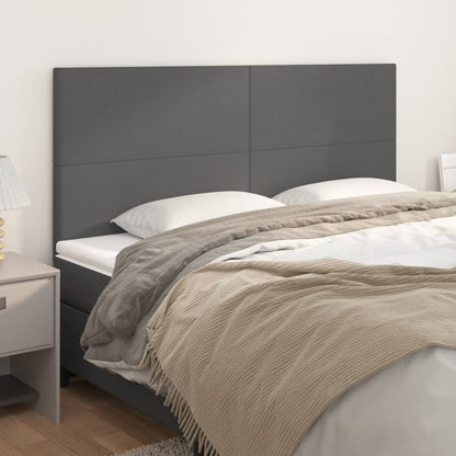 Testiere 4 pz Grigie 100x5x78/88 cm in Similpelle - homemem39