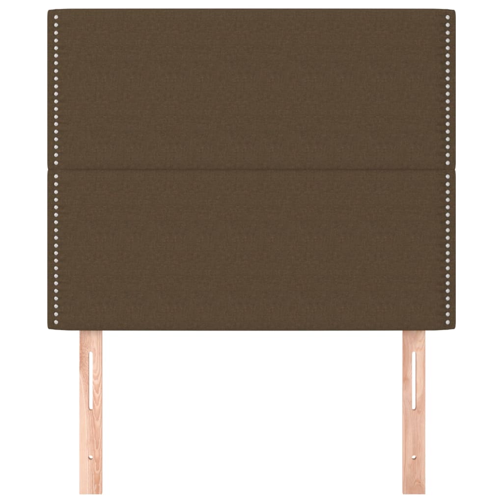 Testiera 2 pz Marrone Scuro 100x5x78/88 cm in Tessuto - homemem39