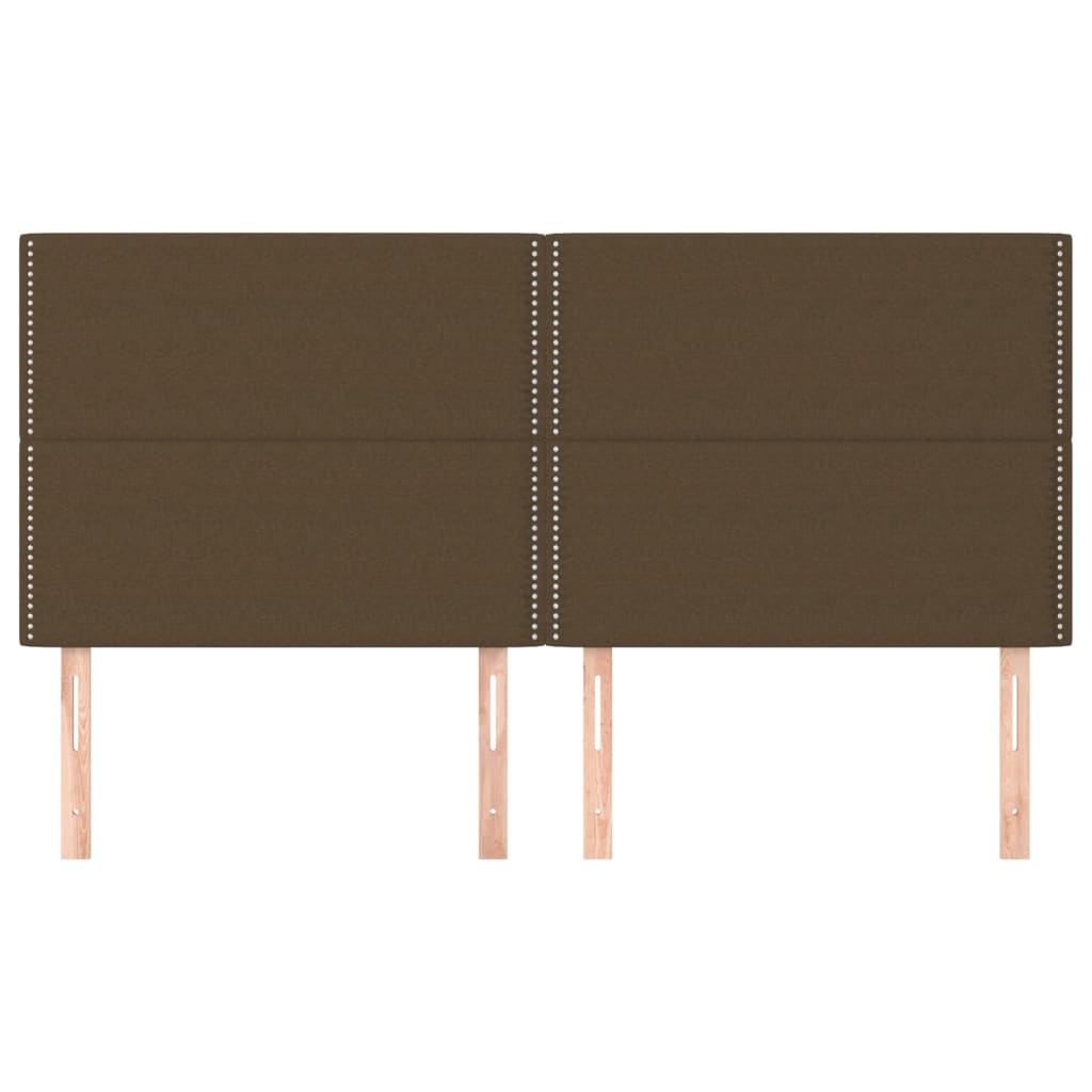 Testiera 4 pz Marrone Scuro 80x5x78/88 cm in Tessuto - homemem39