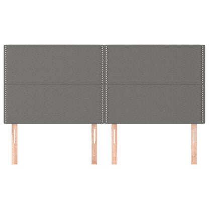 Testiera 4 pz Grigio Scuro 90x5x78/88 cm in Tessuto - homemem39