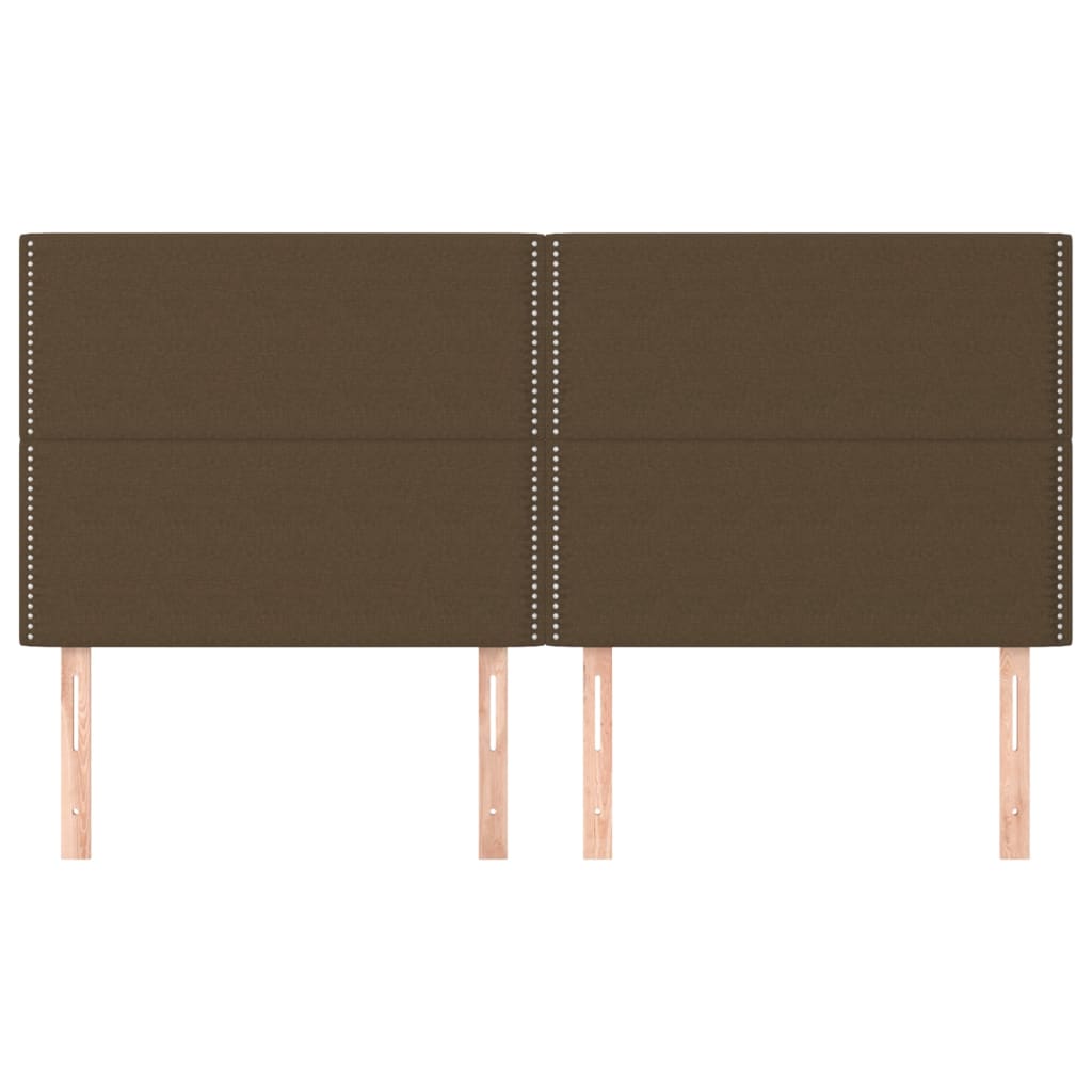 Testiera 4 pz Marrone Scuro 100x5x78/88 cm in Tessuto - homemem39