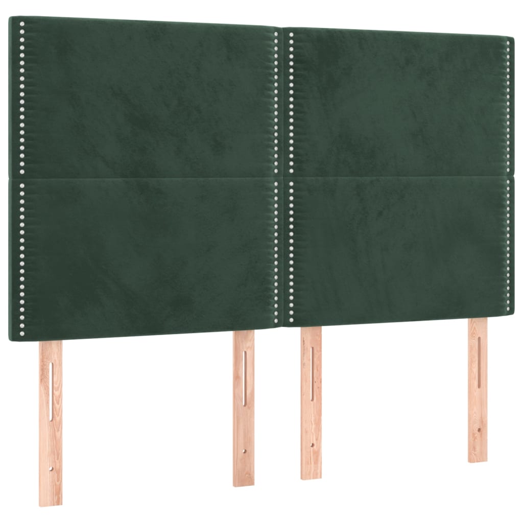 Testiere 4 pz Verde Scuro 72x5x78/88 cm in Velluto - homemem39