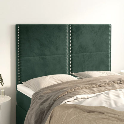 Testiere 4 pz Verde Scuro 72x5x78/88 cm in Velluto - homemem39