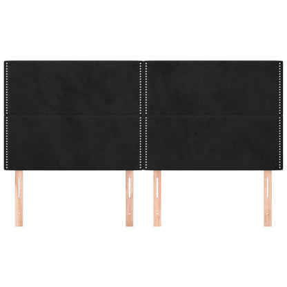 Testiera 4 pz Nera 90x5x78/88 cm in Velluto - homemem39