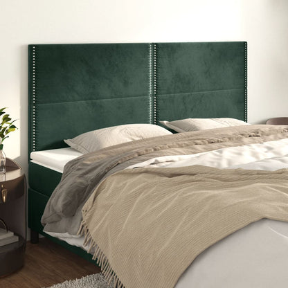 Testiere 4 pz Verde Scuro 100x5x78/88 cm in Velluto - homemem39