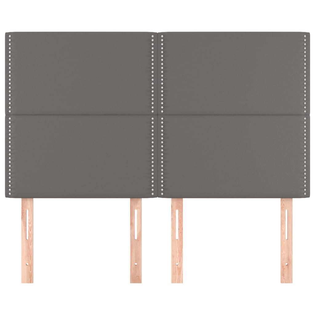 Testiere 4 pz Grigie 72x5x78/88 cm in Similpelle - homemem39