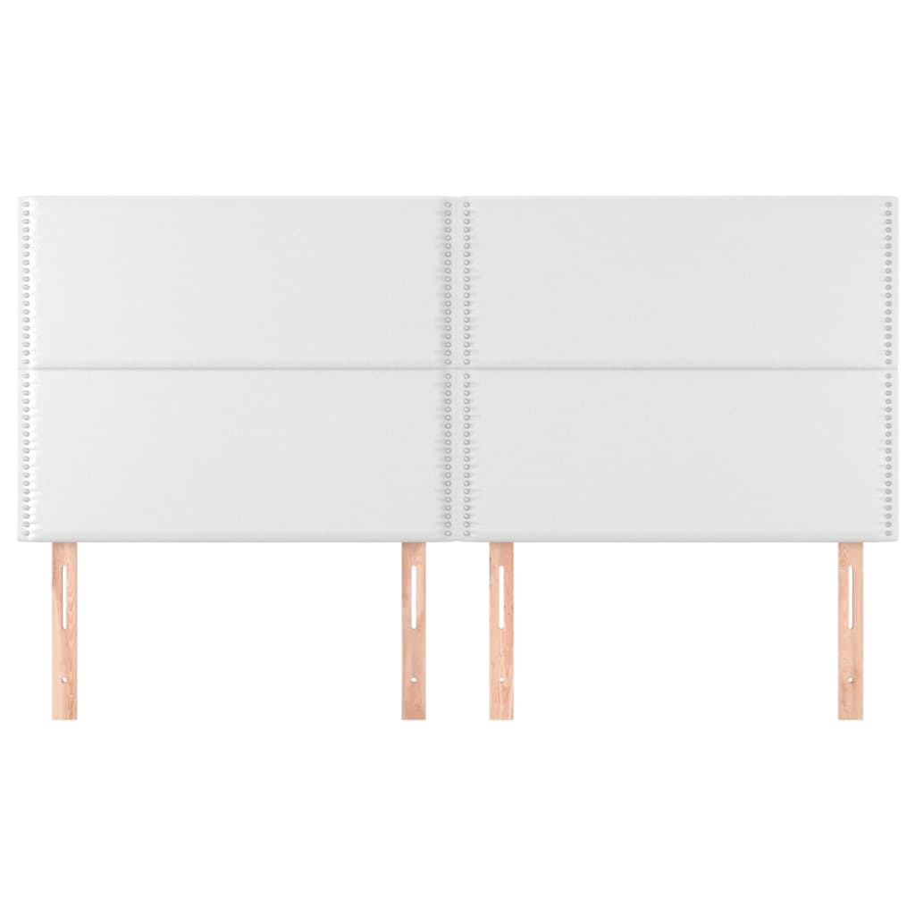 Testiera Bianca 180x5x118/128 cm in Similpelle