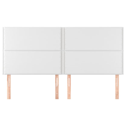 Testiera Bianca 180x5x118/128 cm in Similpelle