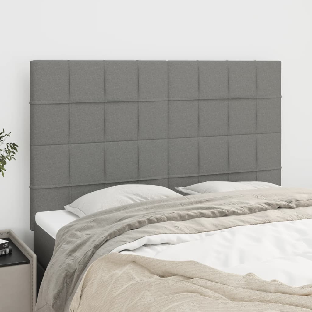 Testiera Grigio Scuro 144x5x118/128 cm Tessuto | homemem39