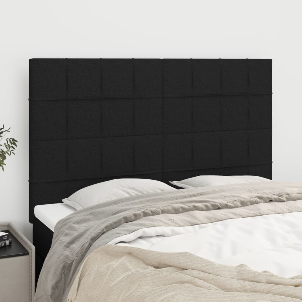 Testiera Nera 144x5x118/128 cm Tessuto | homemem39