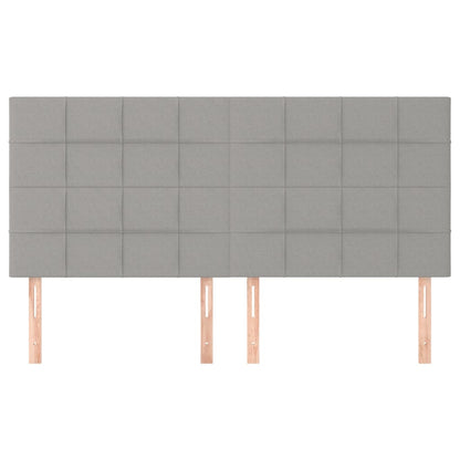 Testiera Grigio Chiaro 180x5x118/128 cm Tessuto