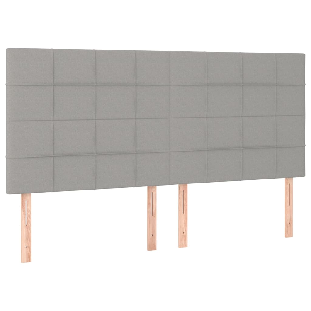 Testiera Grigio Chiaro 200x5x118/128 cm Tessuto | homemem39