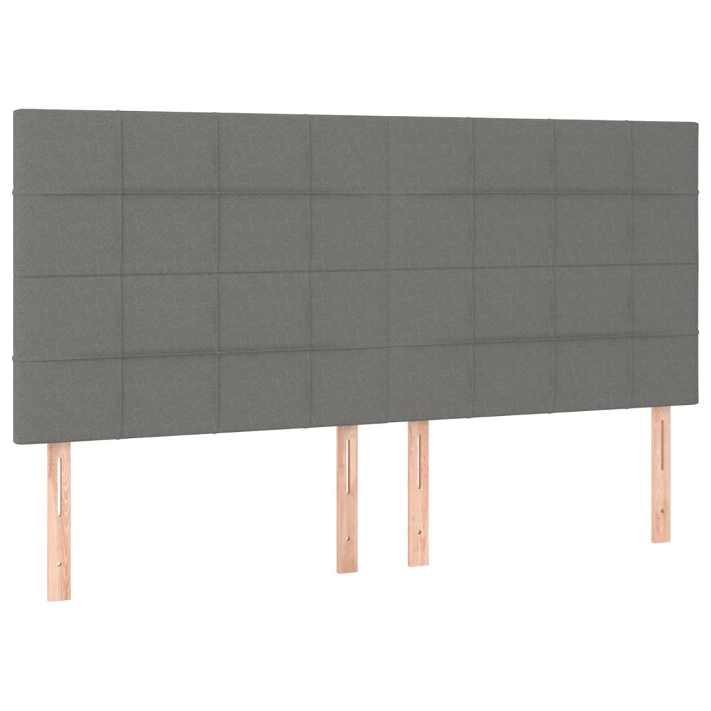 Testiera Grigio Scuro 200x5x118/128 cm Tessuto | homemem39