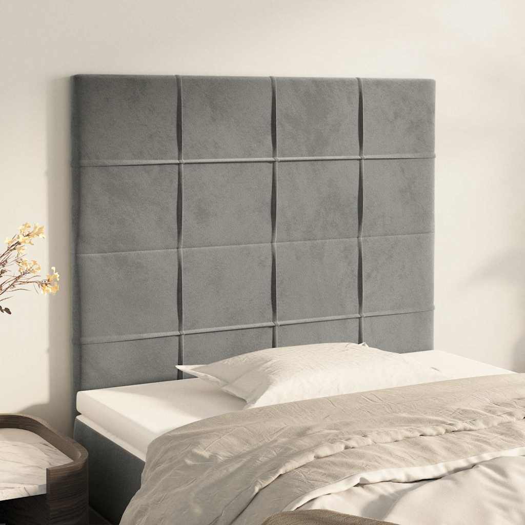 Testiera Grigio Chiaro 80x5x118/128 cm Velluto | homemem39