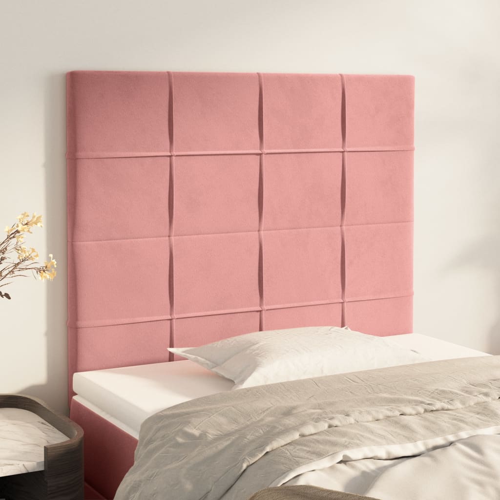 Testiera Rosa 80x5x118/128 cm Velluto | homemem39