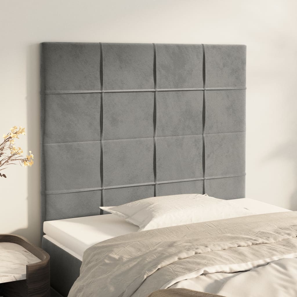 Testiera Grigio Chiaro 90x5x118/128 cm Velluto