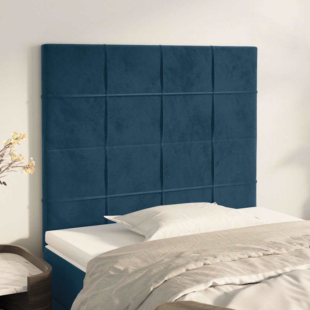 Testiera Blu Scuro 100x5x118/128 cm Velluto | homemem39