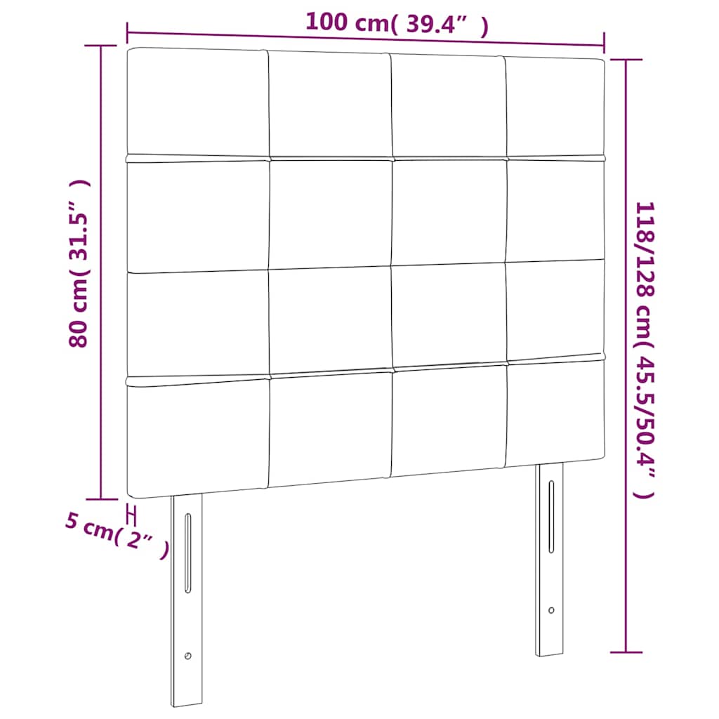 Testiera Rosa 100x5x118/128 cm Velluto | homemem39