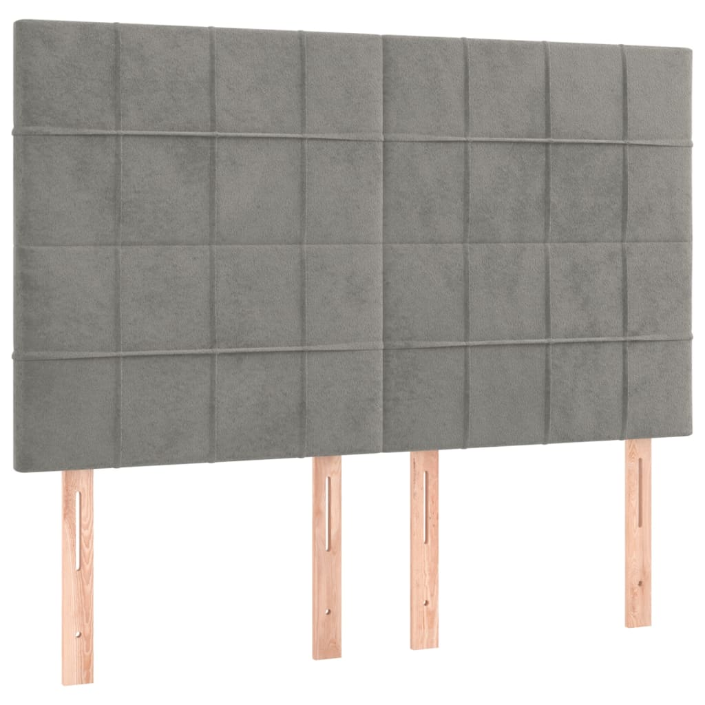 Testiera Grigio Chiaro 144x5x118/128 cm Velluto