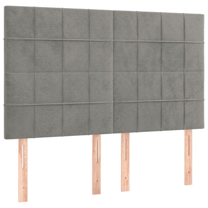 Testiera Grigio Chiaro 144x5x118/128 cm Velluto