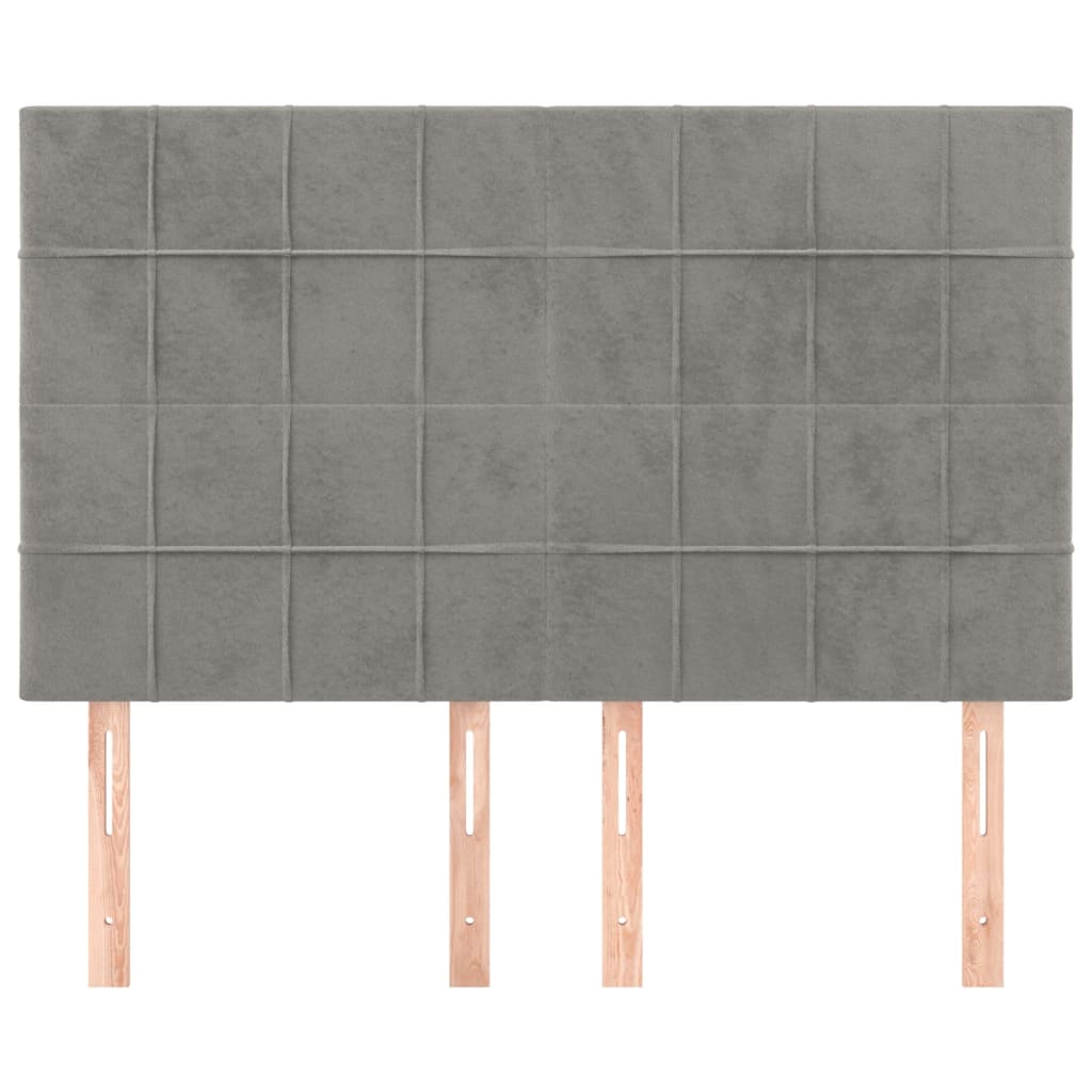 Testiera Grigio Chiaro 144x5x118/128 cm Velluto