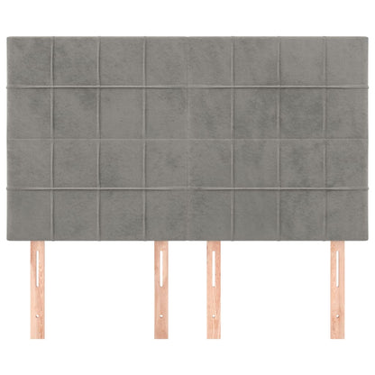 Testiera Grigio Chiaro 144x5x118/128 cm Velluto
