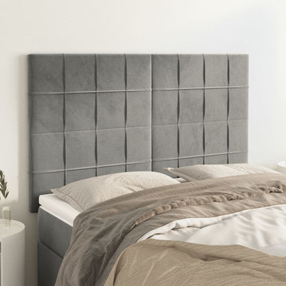 Testiera Grigio Chiaro 144x5x118/128 cm Velluto