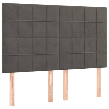 Testiera Grigio Scuro 144x5x118/128 cm Velluto | homemem39