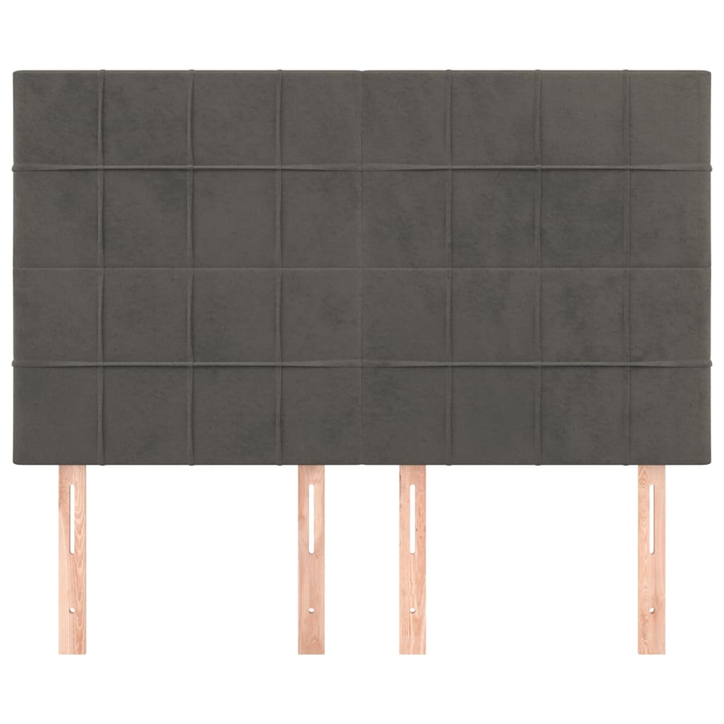 Testiera Grigio Scuro 144x5x118/128 cm Velluto | homemem39