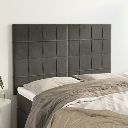 Testiera Grigio Scuro 144x5x118/128 cm Velluto | homemem39