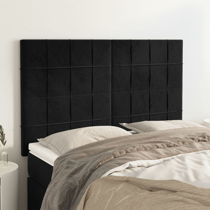 Testiera Nera 144x5x118/128 cm Velluto | homemem39