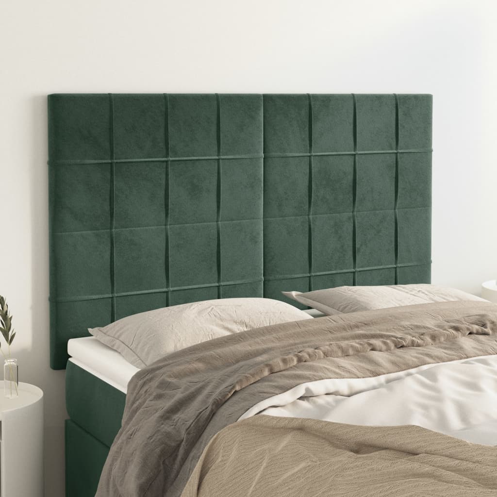 Testiere 4 pz Verde Scuro 72x5x78/88 cm in Velluto - homemem39