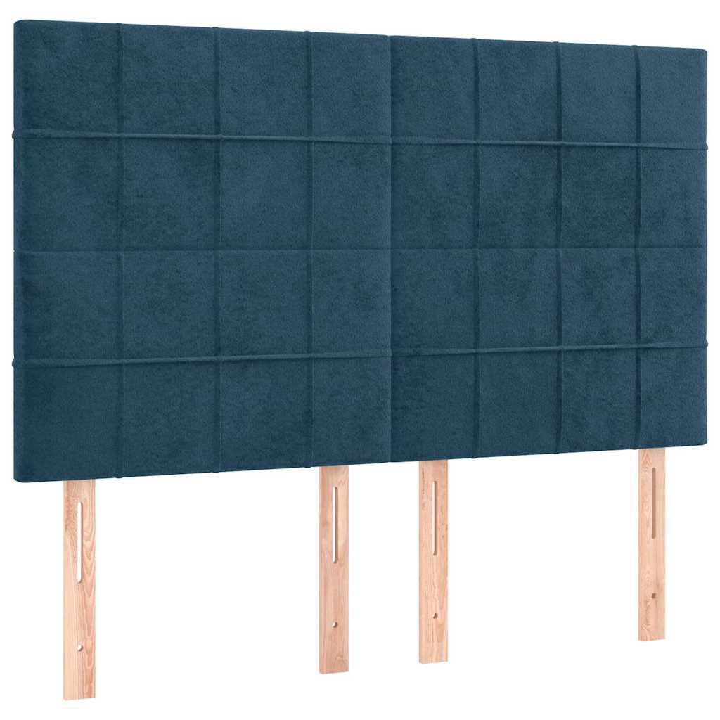 Testiera Blu Scuro 144x5x118/128 cm Velluto | homemem39