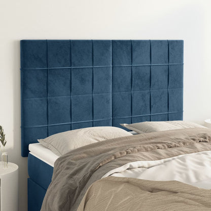 Testiere 4 pz Blu Scuro 72x5x78/88 cm in Velluto - homemem39