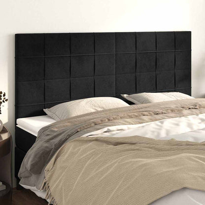 Testiera Nera 160x5x118/128 cm Velluto | homemem39