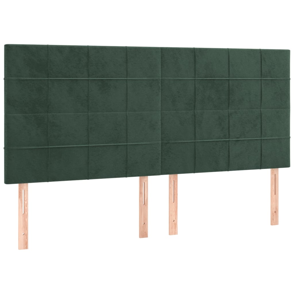 Testiera 4 pz Verde Scuro 80x5x78/88 cm in Velluto - homemem39