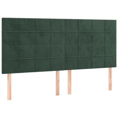 Testiera 4 pz Verde Scuro 80x5x78/88 cm in Velluto - homemem39